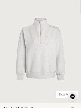 Varley Hawley Half Zip Sweat S Ivory Marl